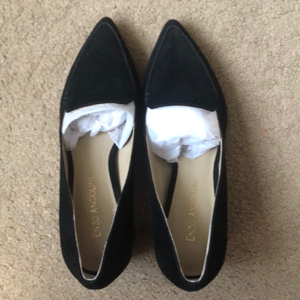 Enzo Angiolini suede shoes, black and gold